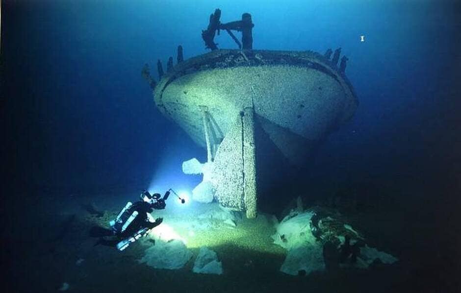 The Stern Of The Lac La Belle Shipwreck, Showing Its Missing Propellers.